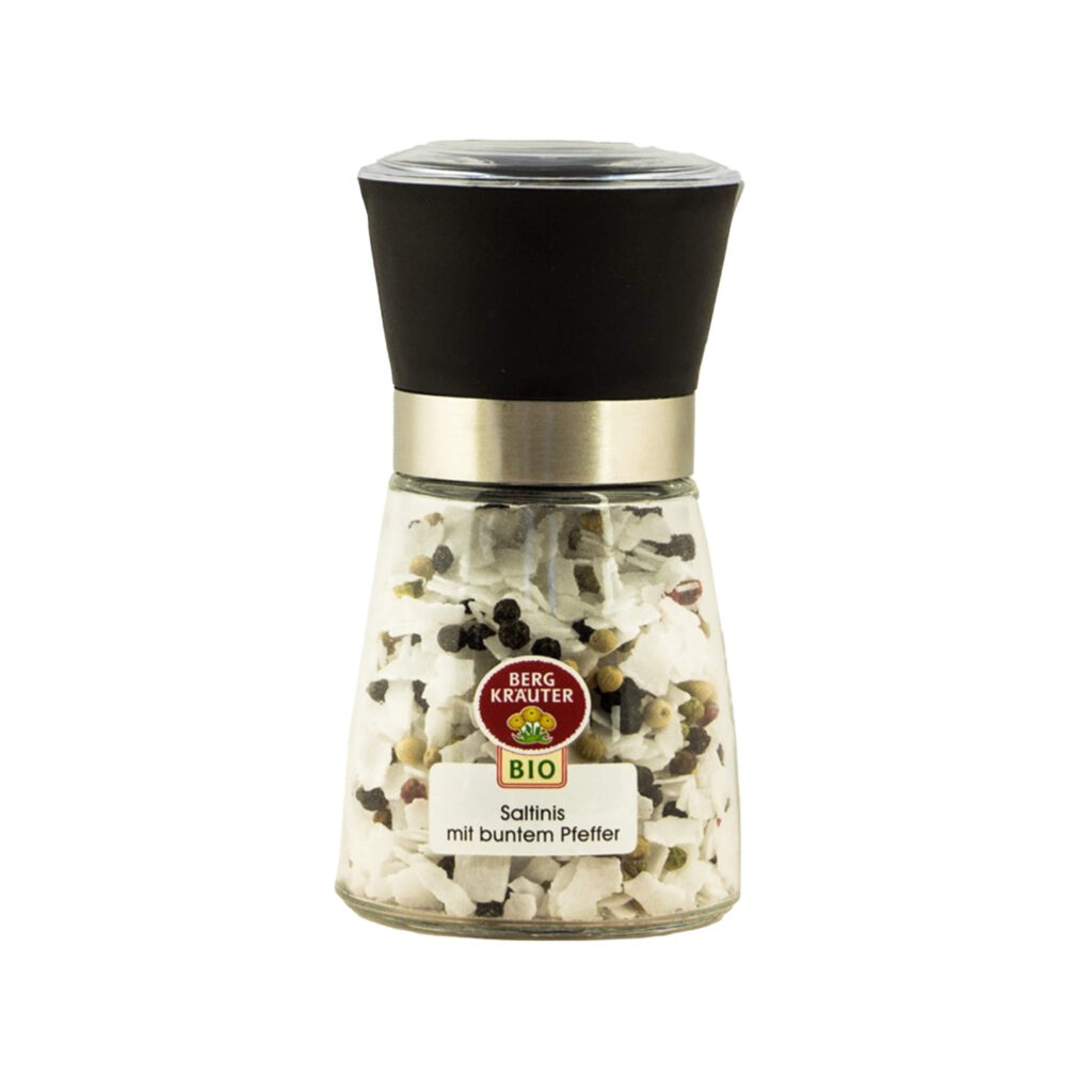 Saltinis mit buntem Pfeffer, Mühle: Bio-Gewürz aus dem Mühlviertel